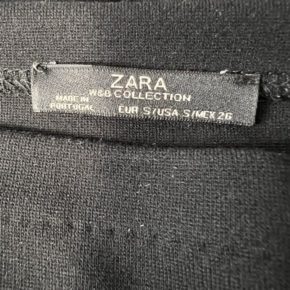 Zara Top Womens Small Black Boat Neck Rhinestone Grommet Long Sleeve Pullover - Picture 10 of 12